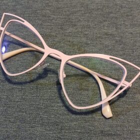 Baby Pink Metal Cutout Cateye