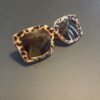 Brown Chunky Square Animal Print Sunglasses with Gold Details