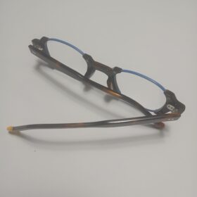 Tortoise Semi Rimless Blue Textured Rounds - back